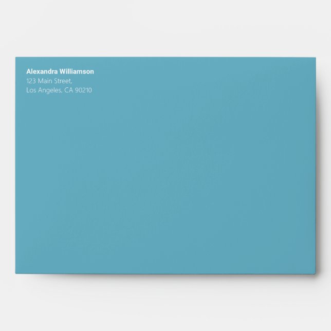 Modern Simple Elegant Blue Floral Personal Brand Envelope (Front)