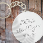 Modern Simple Elegant Chic Minimal Heart Wedding Key Ring<br><div class="desc">This simple and modern design is composed of sans serif and playful cursive typography with doodle hearts. Perfect for wedding party favours.</div>