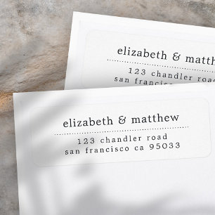 Modern Simple Elegant Chic Minimal Return Address