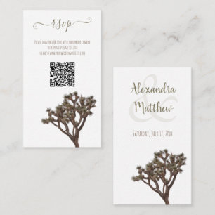 Modern Simple Elegant Colour Joshua Tree QR Code Enclosure Card