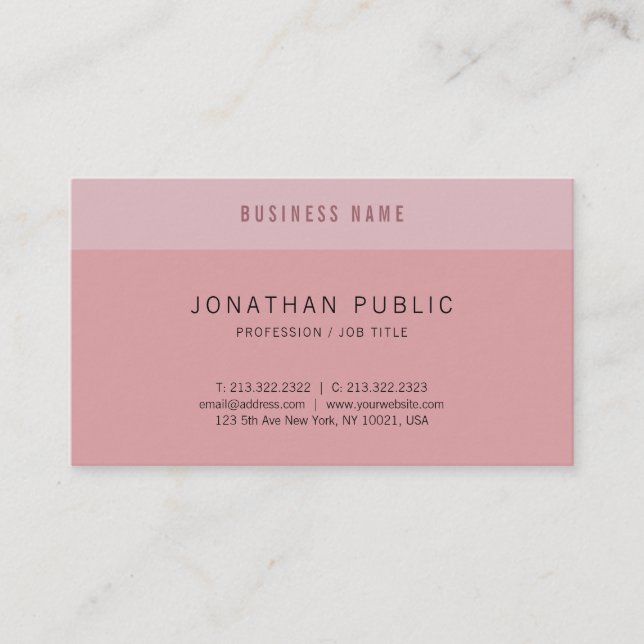 Modern Simple Elegant Design Trend Colours Templat Business Card (Front)