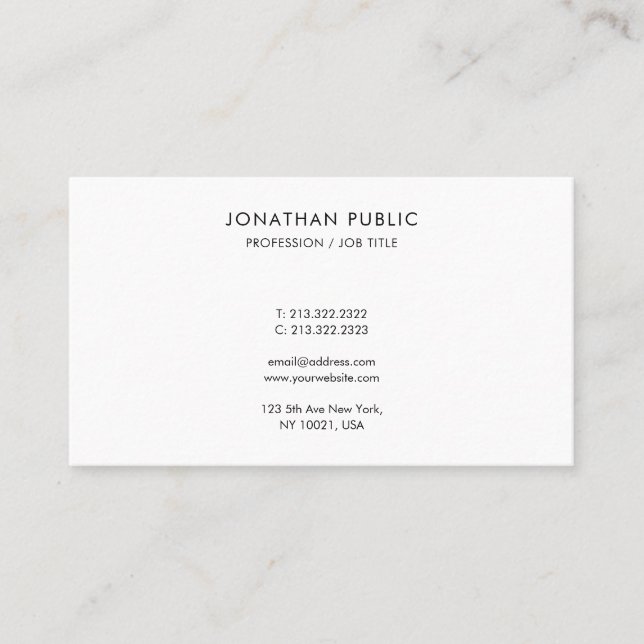 Modern Simple Elegant Easy to Make Template Business Card (Front)