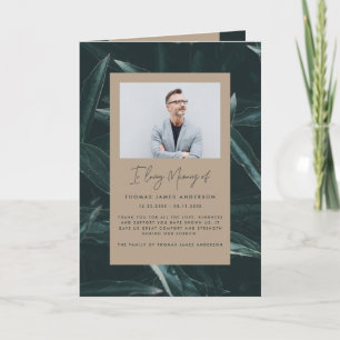 Modern simple elegant funeral program note card