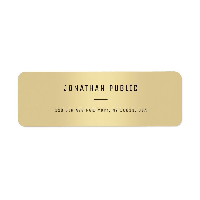 Modern Simple Elegant Gold Look Minimalist Return (Front)