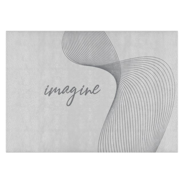 Modern, simple, elegant graphic design of Imagine Cutting Board (Front)
