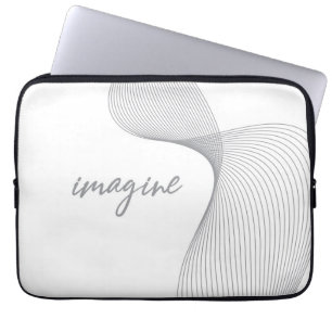 Modern, simple, elegant graphic design of Imagine Laptop Sleeve
