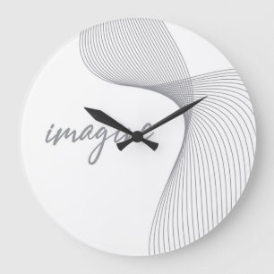 Modern, simple, elegant graphic design of Imagine Large Clock