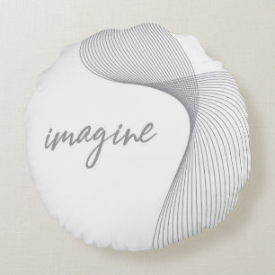 Modern, simple, elegant graphic design of Imagine Round Cushion