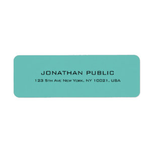 Modern Simple Elegant Light Teal Return Address