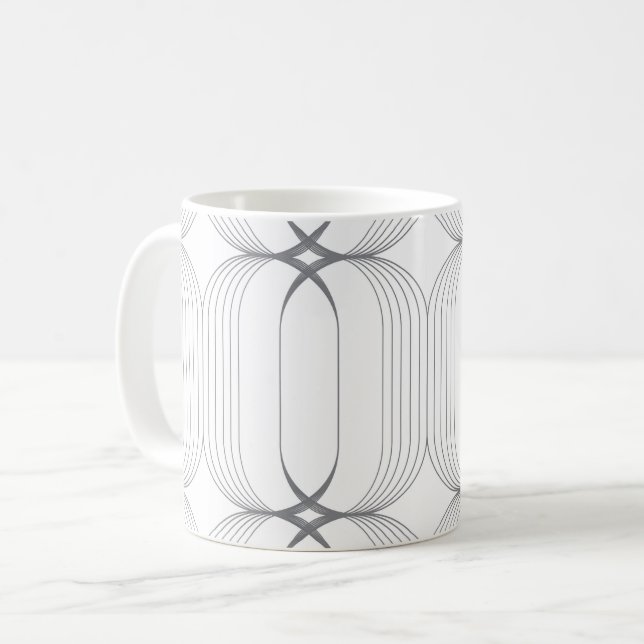 Modern, simple elegant luxury illustration pattern coffee mug (Front Left)