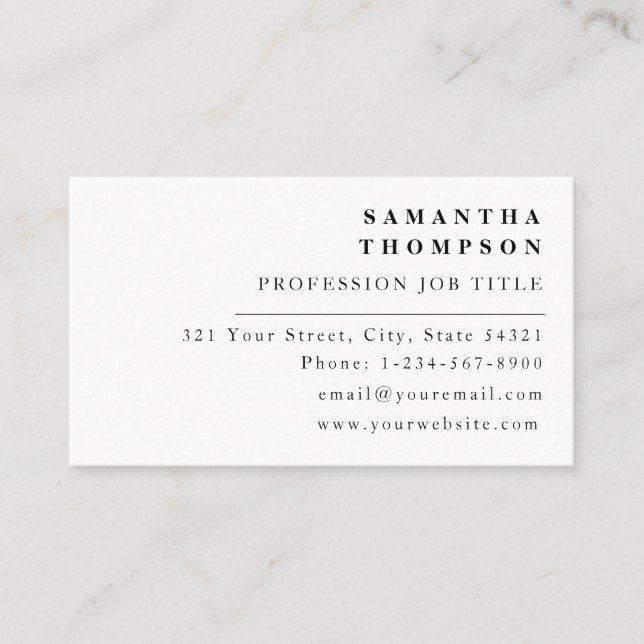 Modern Simple Elegant Minimal Business Card (Front)