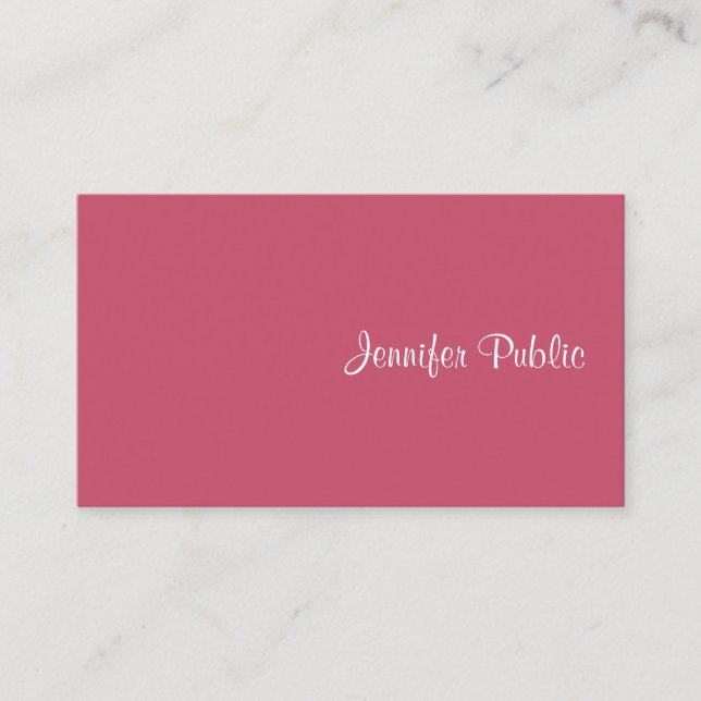 Modern Simple Elegant Minimalist Template Red Business Card (Front)