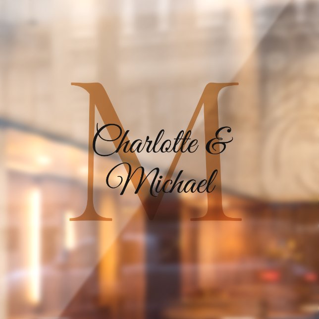 Modern, simple, elegant, monogram wedding window cling (Sheet 2)