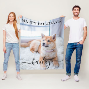 Modern Simple Elegant Pet Photo Fleece Blanket