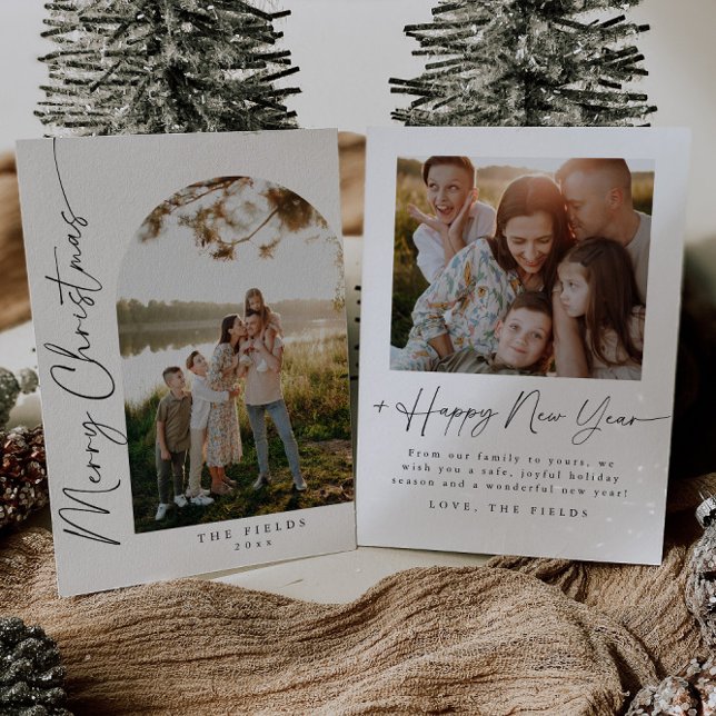 Modern Simple Elegant Photo Family Holiday Card (Creator Uploaded)