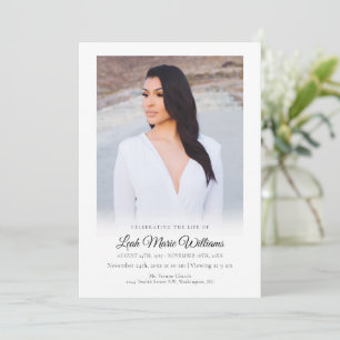 Modern Simple Elegant Photo Memorial Funeral  Programme