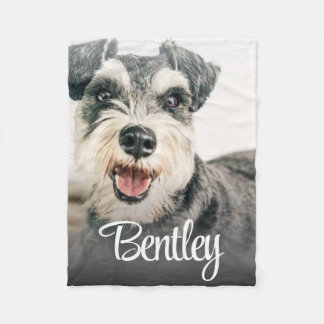 Modern Simple Elegant Photo Pet Fleece Blanket