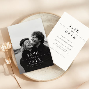 Modern Simple Elegant Photo Wedding Save The Date Invitation