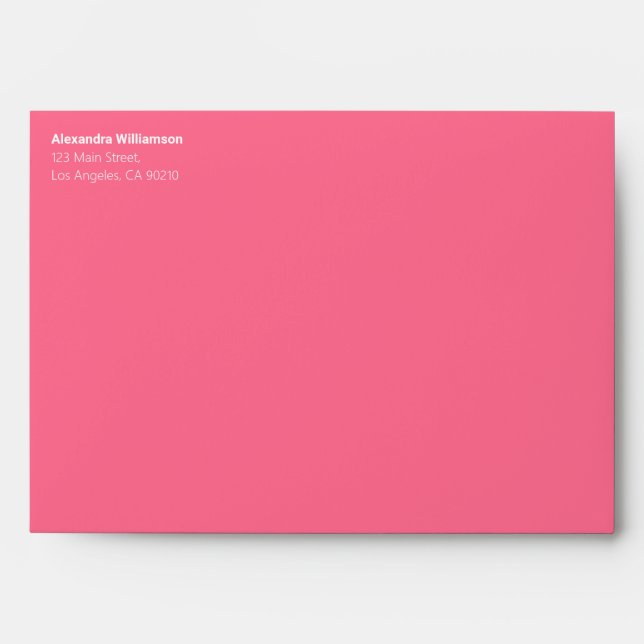 Modern Simple Elegant Pink Floral Personal Brand Envelope (Front)