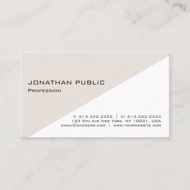 Modern Simple Elegant Plain Professional Design Business Card (Front)