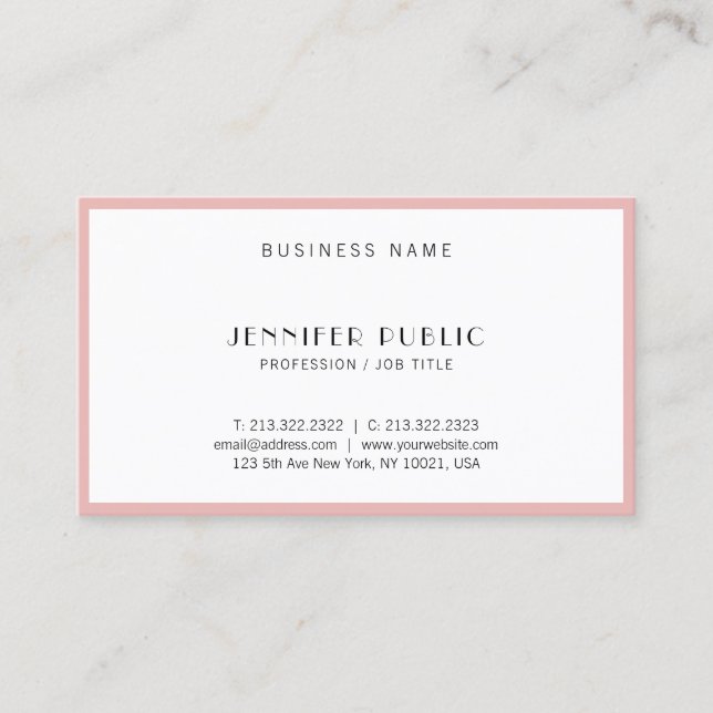 Modern Simple Elegant Professional Beauty Salon Business Card (Front)