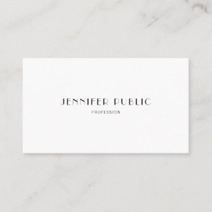 Modern Simple Elegant Professional Plain White Business Card