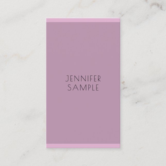 Modern Simple Elegant Purple Professional Template Business Card (Front)