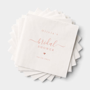 Modern simple elegant script bridal shower party foil napkins