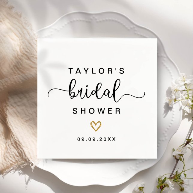 Modern Simple Elegant Script Bridal Shower Party Napkin (Creator Uploaded)