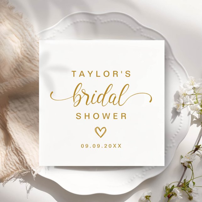 Modern Simple Elegant Script Bridal Shower Party Napkin (Creator Uploaded)