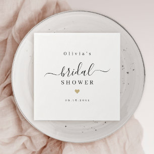 Modern simple elegant script bridal shower party napkin