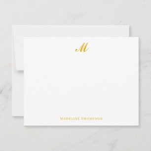 Modern Simple Elegant Script Mustard Monogram Card