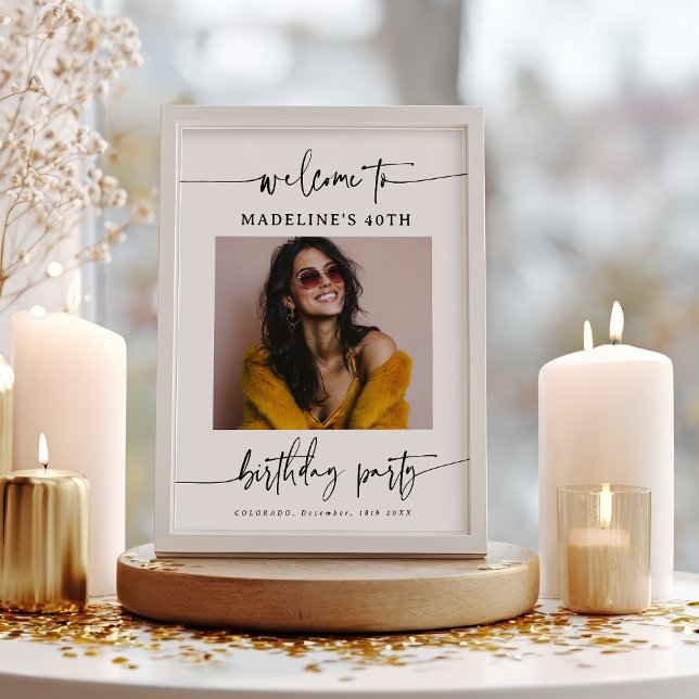 Modern Simple Elegant Script Wedding Photo Sign (Modern Simple Elegant Script Wedding Photo Sign)