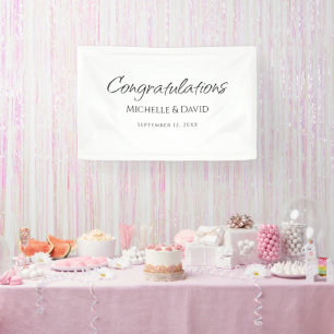 Modern Simple Elegant Script Wedding Reception  Banner