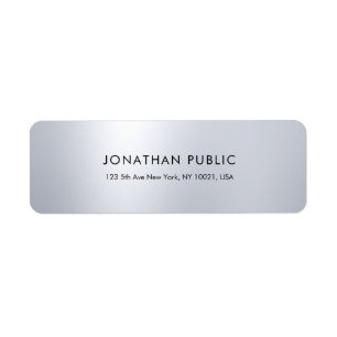 Modern Simple Elegant Silver Look Return Address