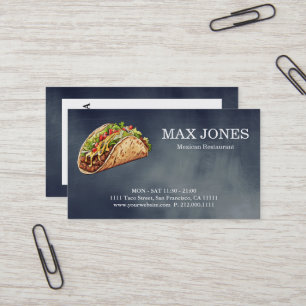 Modern Simple Elegant Taco Black Chalkboard Business Card