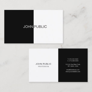 Modern Simple Elegant Template Black And White Business Card