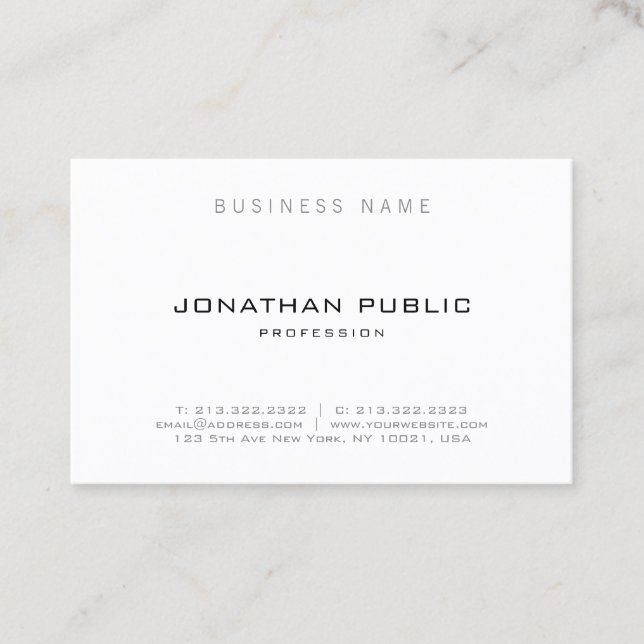 Modern Simple Elegant Template Professional Business Card (Front)