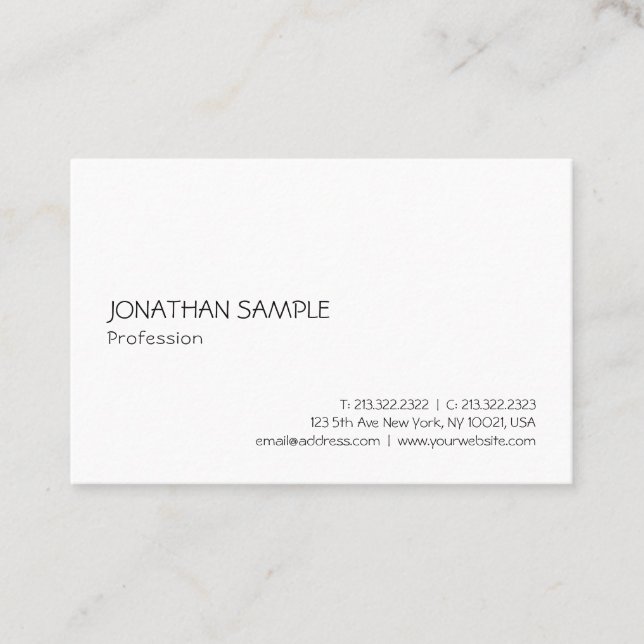 Modern Simple Elegant Template Professional Trendy Business Card (Front)