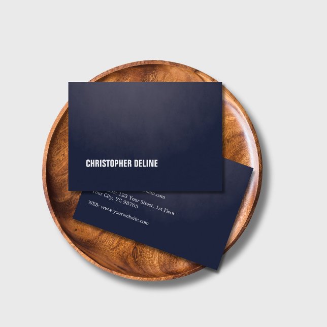 Modern Simple Elegant Texture Blue WhiteConsultant Business Card (Creator Uploaded)