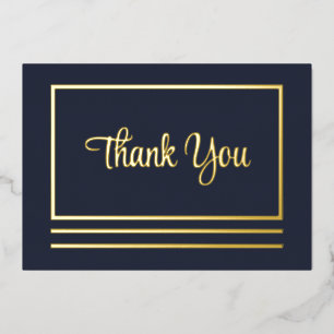 Modern Simple Elegant Thank You Foil Postcard