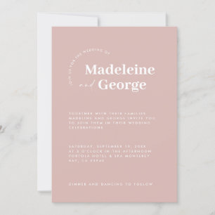 Modern simple elegant typography blush pink simple save the date