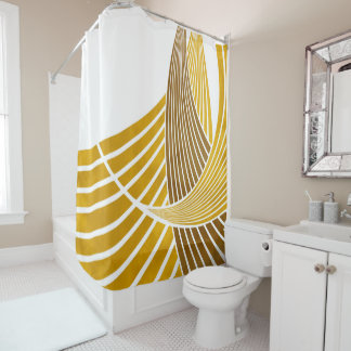 Modern, simple, elegant, waves, lines, stripes shower curtain