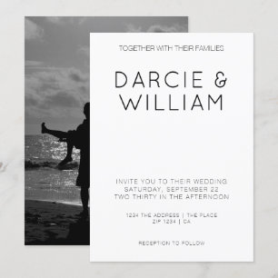 Modern Simple Elegant Wedding Personalised Photo Invitation