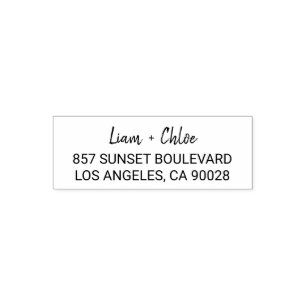 Modern Simple Elegant Wedding Return Address Stamp