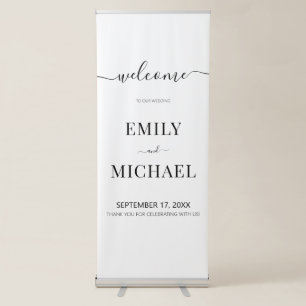 Modern Simple Elegant Wedding Welcome Retractable Banner
