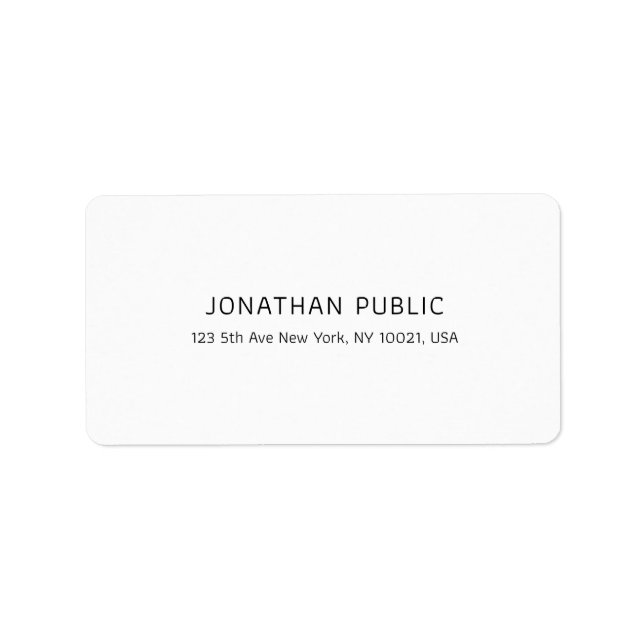 Modern Simple Elegant White Professional Template Label (Front)