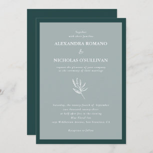Modern Simple Emerald Green Wedding Invitation