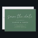 Modern Simple Emerald Green Wedding Save the Date<br><div class="desc">A simple modern save the date card. Personalise this minimalist emerald green design to have your personal details and message.</div>