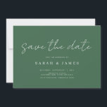 Modern Simple Emerald Green Wedding Save the Date<br><div class="desc">A simple modern save the date card. Personalise this minimalist emerald green design to have your personal details and message.</div>